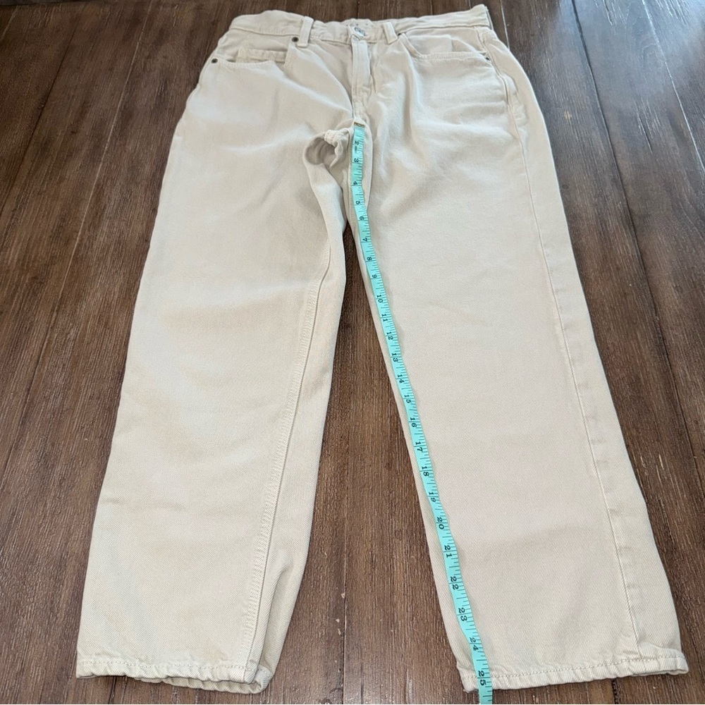 Old Navy Jean Slouchy High Rise Straight Leg 4 cream Tapered - Picture 7 of 9